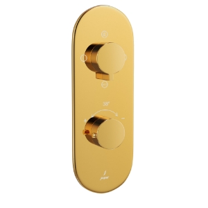 Picture of Aquamax Thermostatic Shower Mixer With 3-Way Diverter - Gold Bright PVD