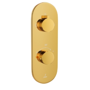 Picture of Aquamax Exposed Part Kit of Thermostatic Shower Mixer with 2-way diverter - Gold Bright PVD