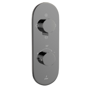 Picture of Aquamax Thermostatic Shower Mixer With 3-Way Diverter - Black Chrome